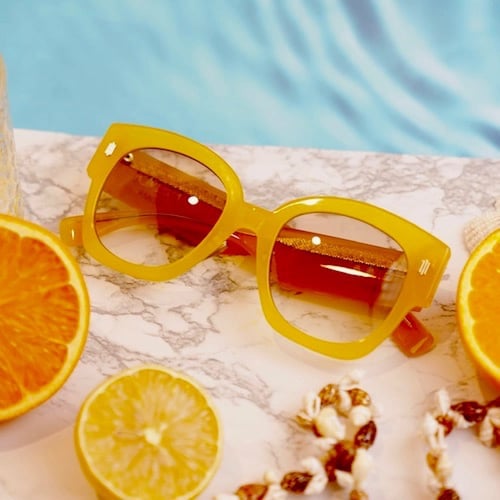 نظاره فندي شمسية بإطار أصفر | Fendi Sunglasses