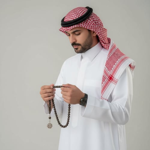 فازة ورد مع سبحة رجالية فاخرة