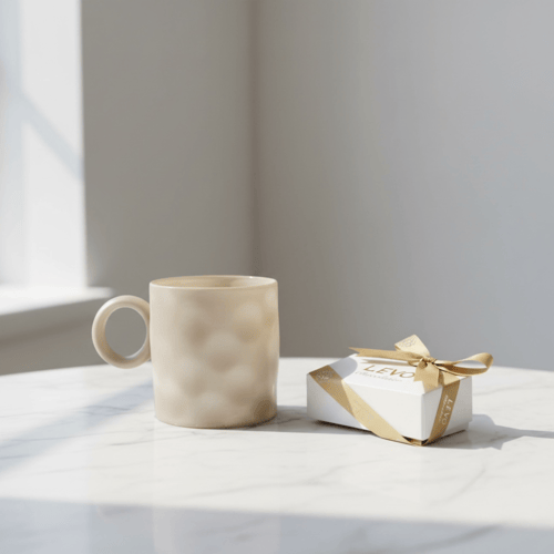 طقم هدايا فاخر – كوب سيراميك وشوكولاتة ليفو