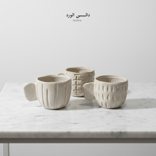 كوب سيراميك يدوي - نقشة فنية متنوعة