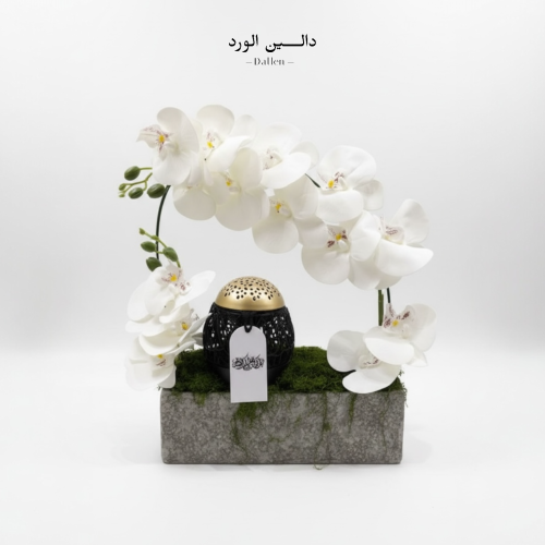 فازة أوركيد مع مبخرة – مبارك عليكم الشهر