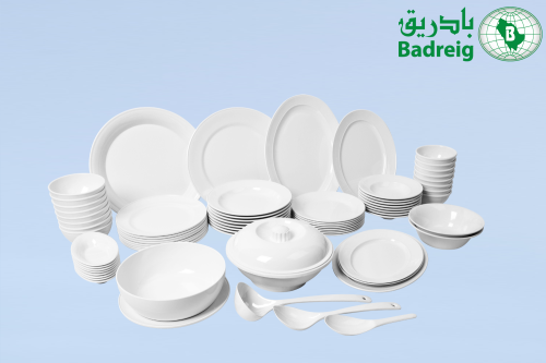 طقم سفرة ميلامين 72 قطعة كريمي
