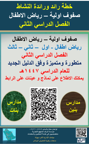 صفوف اولية الفصل الثاني خطة رائد ورائدة النشاط الط...