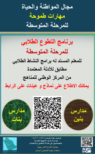 سجل معلم نشاط( مهارات طموحة ) للمرحلة المتوسطة