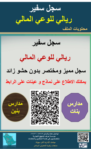 سجل خطة وتقرير برنامج سفير ريالي للوعي المالي