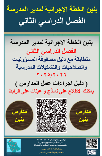 بنين الفصل الثاني خطة مدير المدرسة الاجرائية ( الأ...