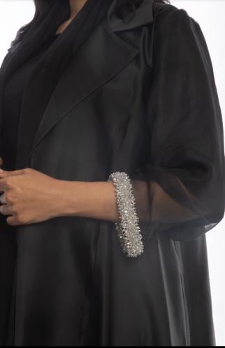 تفته ايطالي اسود مع كم اوركنزا طبيعي وشك