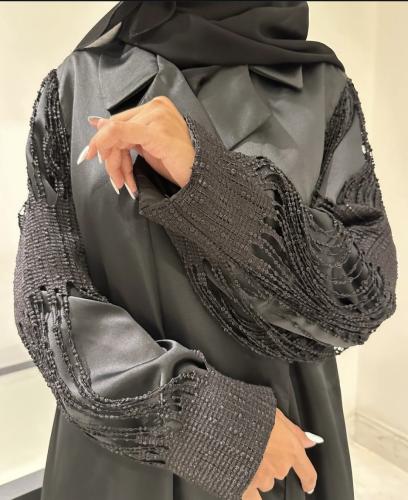 عبايه كريب رسمي بلايزر مع كم مميز