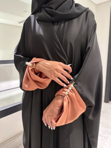 عبايه حرير طبيعي بكم حرير