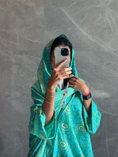 عبايه قطن هندي ازرق