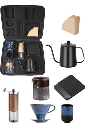 مجموعة قهوة V60، مجموعة قهوة بالتنقيط من 7 قطع، مج...