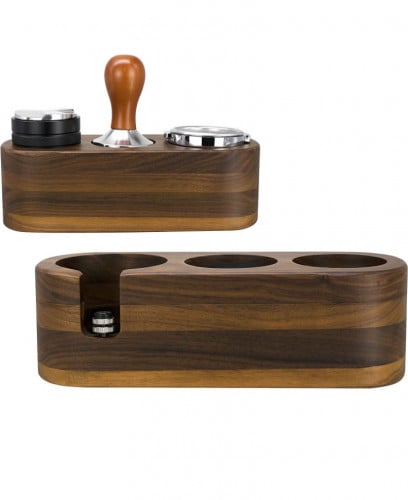 قاعدة قهوة خشبية بثلاث فتحات لصنع القهوة والاسبريس...