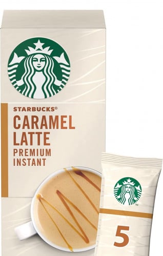 مجموعة من 5 أكياس قهوة فورية فاخرة بلون الكراميل م...