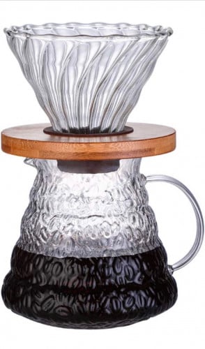 طقم صانعة القهوة V60، من مونمين 600 مل ، وعاء تقدي...