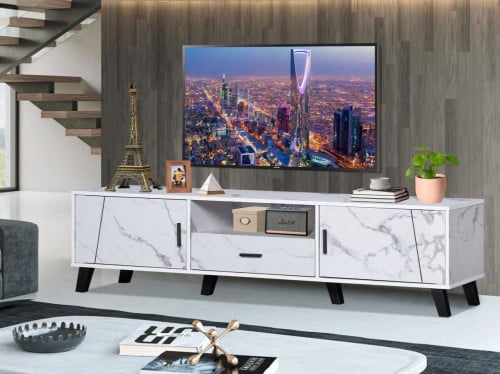 طاوله تلفزيون مودرن لون ابيض