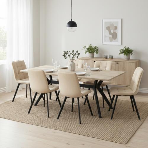 طقم طاوله طعام خشب 6 كراسي