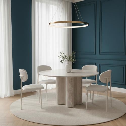 طقم طاوله طعام 4 كراسي بتصميم راقي من الخشب