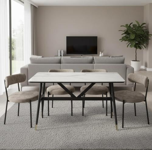 طقم طاوله طعام سيراميك مودرن ٤ كراسي