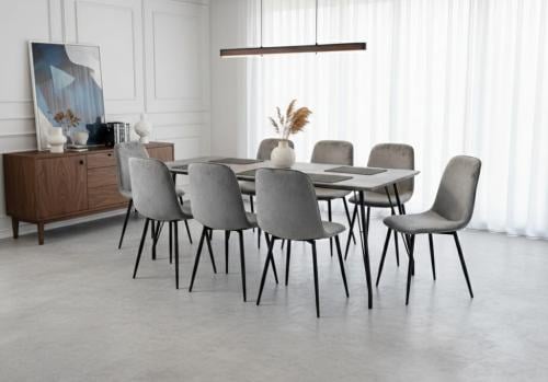 طقم طاوله طعام خشب 8 كراسي الوان متعدده بني _ رماد...