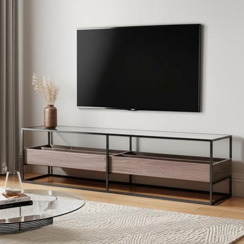 وحدة تخزين تلفاز عصرية لون بني