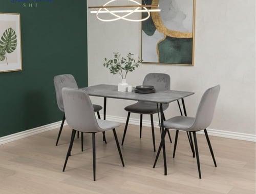 طقم طاوله طعام خشب 4 كراسي الوان متعدده بني _ رماد...