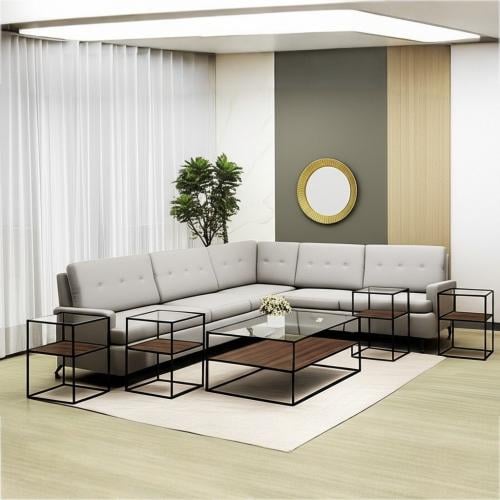 طقم طاولات مودرن بتصميم عصري - سطح زجاجي وقواعد مع...