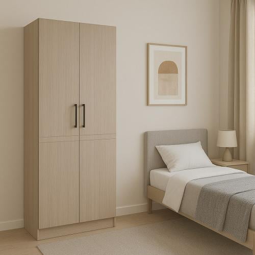 دولاب ملابس بابين لون بيج غامق