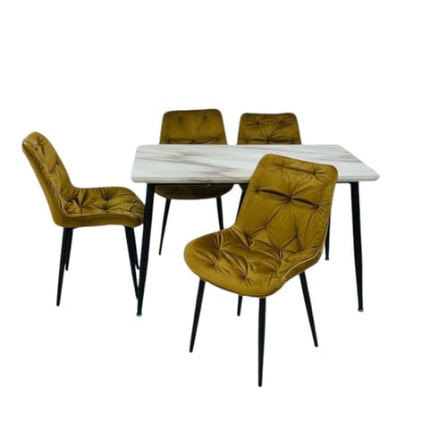 طاوله طعام ٦ اشخاص طقم ٤ كراسي و ٦ كراسي بديل رخام...