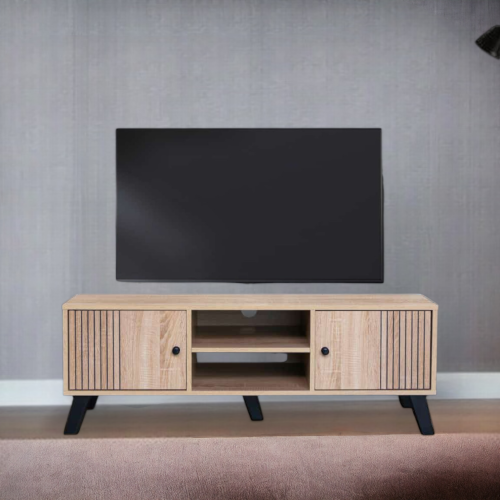 طاوله تلفاز لون بيج وبني 120 سم