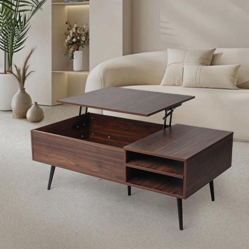 طاوله قهوه وسط بني مع وحده تخزين