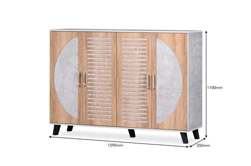 جزامه خزانه احذيه مقاس كبير لون خشبي ورمادي