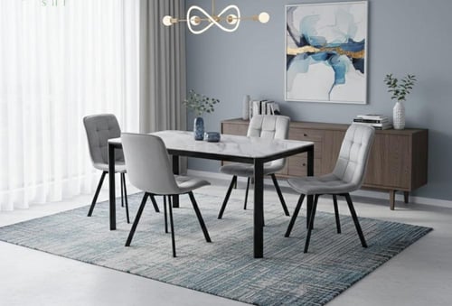 طاوله طعام رخام 4 كراسي الوان متعدده بيج _ رمادي _...