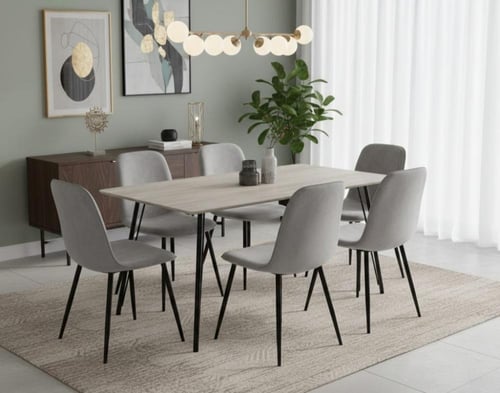 طقم طاوله طعام خشب 4 كراسي الوان متعدده بني _ رماد...