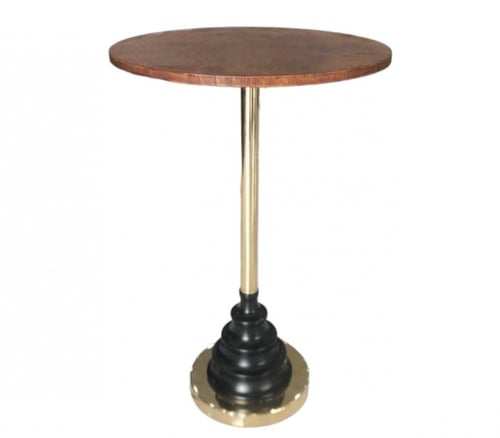 طاولة جانبية خدمة خشب قاعدة اسود