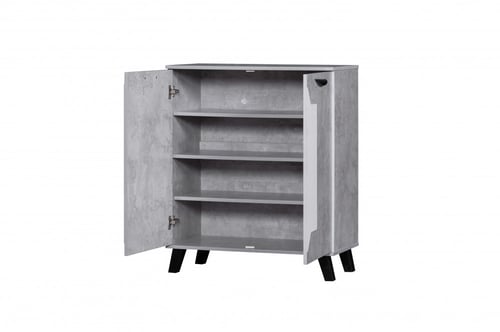 دولاب جزامه احذيه رمادي وابيض درفتين