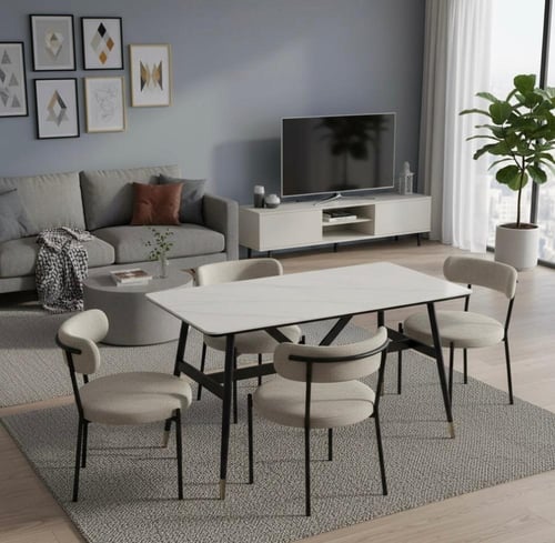 طقم طاوله طعام سيراميك مودرن ٤ كراسي