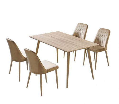 طقم طاولة طعام 4 كراسي خشبي