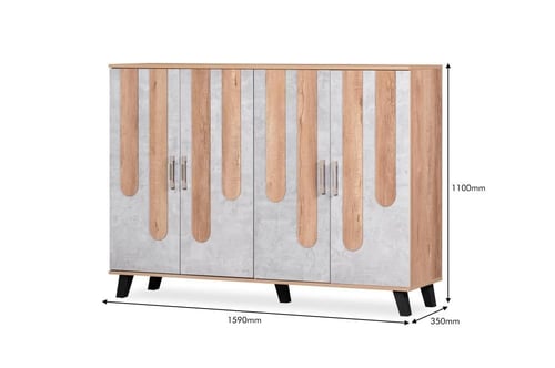 وحدة تخزين ارفف للاحذية 4 درف