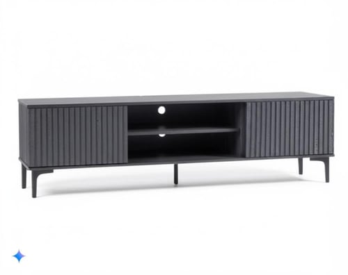 طاولة تلفاز بشكل بديل الخشب لون رمادي مقاس 180 سم...