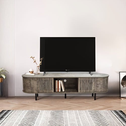 طاوله تلفزيون مودرن انيقه لون رمادي