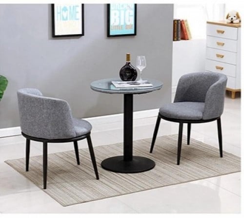 طقم طاولة كوفي وكرسيين رمادي اسود