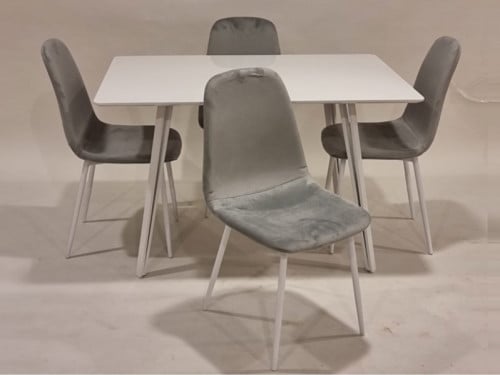 طاولة طعام ابيض 4 كراسي