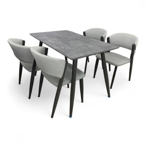 طاولة طعام 4 كراسي بني رمادي رصاصي الوان متعدده