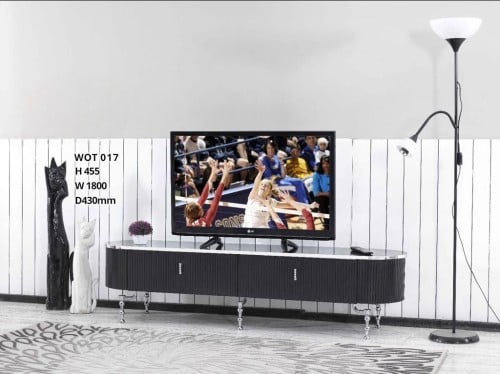 طاوله تلفاز تركي اسود وفضي 180 سم