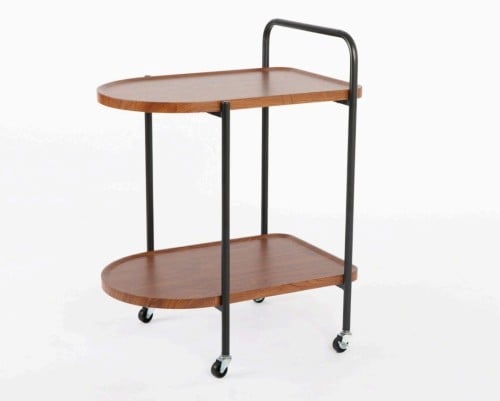 عربة تقديم وضيافه خشب ارجل حديد