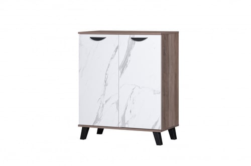 دولاب احذيه درفتين بني وابيض