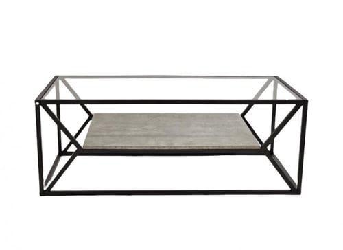 طاولة ضيافه طاوله قهوه منتصف خشب رمادي وسطح زجاج