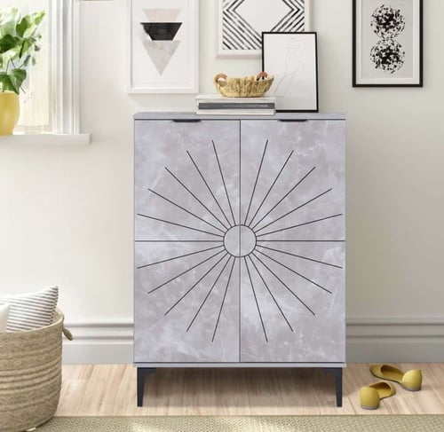 طاوله تلفاز وخزانه احذيه لون رمادي