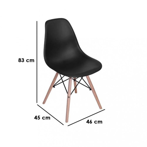 طقم طاولة طعام 3 قطع طاولة وكرسيين لون اسود سطح خش...