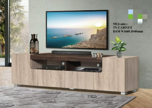 طاولة تلفزيون بني فاتح وغامق